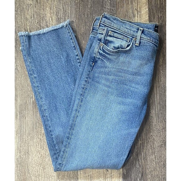 Los Angeles Denim Co Jeans Olivia Full Rise Frayed Ankle Raw Hem Made In USA 31 - Picture 1 of 12